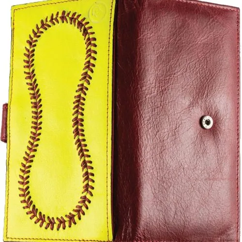 Pro Style Sports Leather Softball Checkbook Wallet