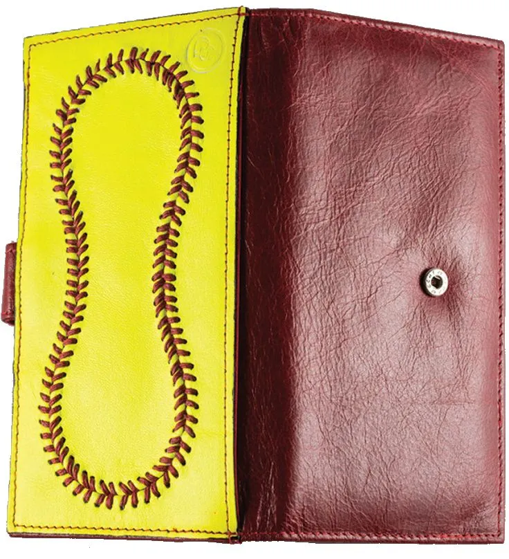 Pro Style Sports Leather Softball Checkbook Wallet 1 Pro Style Sports Leather Softball Checkbook Wallet