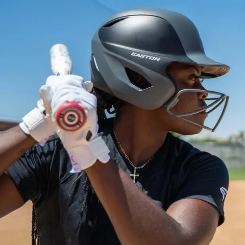 Easton Ghost Matte Two-Tone Fastpitch Batting Helmet W/Mask Columbia Blue/White 10 Easton Ghost Matte Two-Tone Fastpitch Batting Helmet W/Mask Columbia Blue/White -Baseball Shop a32 361 close up