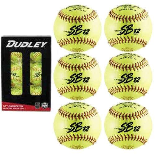 Dudley 6/pk 4D311YR6 12" ASA/NFHS Cork Fastpitch Softball