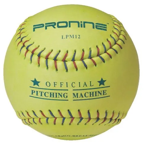 Pro Nine 12" LPM12 Leather Pitching Machine Softballs