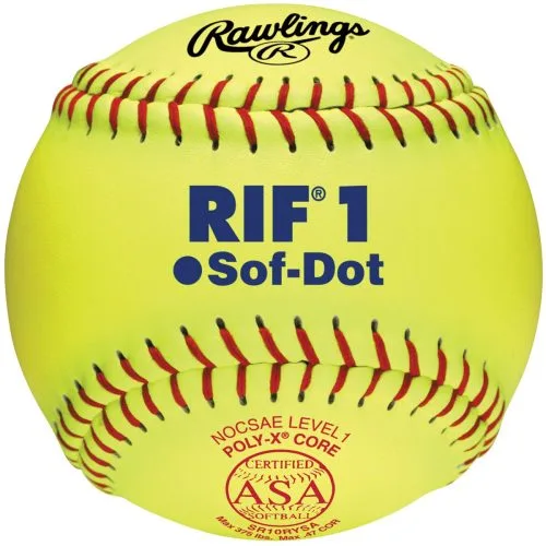 Rawlings 10" ASA RIF Level 1 Synthetic Fastpitch Softballs, Dz, SR10RYSA