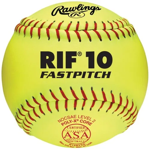 Rawlings 12" ASA RIF Level 10 Synthetic Fastpitch Softballs, R12RYSA , Dz