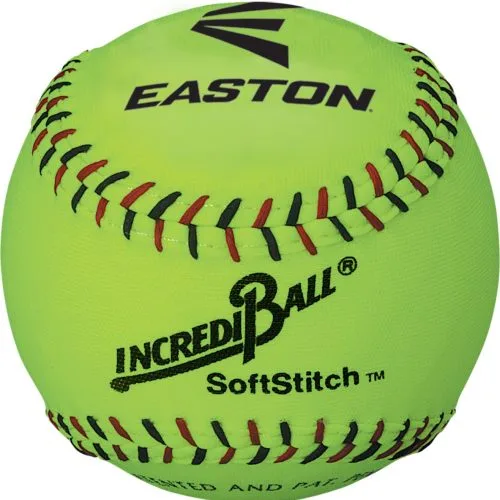 Easton 11" Incrediball Neon SoftStitch Training Softball, A122608T, Ea